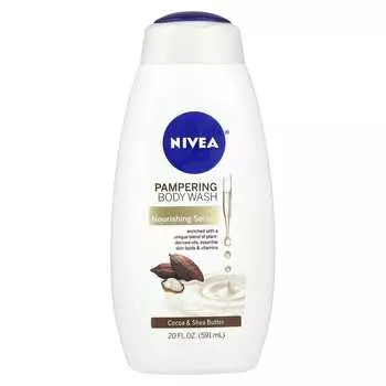 Nivea, Нежный гель для душа, какао и масло ши, 20 жидких унций (591 мл)