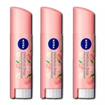 Бальзам для губ Nivea Peach Lip Balm, ограниченный выпуск в Японии, 3,5 г x 3