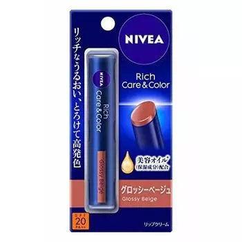 Nivea Rich Care & Color Lip G бежевый крем для губ без запаха глянцевый бежевый 2 г