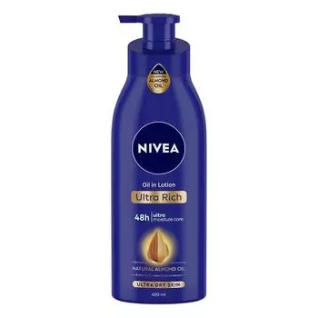 NIVEA Ultra Rich Body Milk 400 мл Лосьон для тела | 48 часов увлажнения | С 2X миндальным маслом | Гладкая и здоровая кожа | Для очень сухой кожи