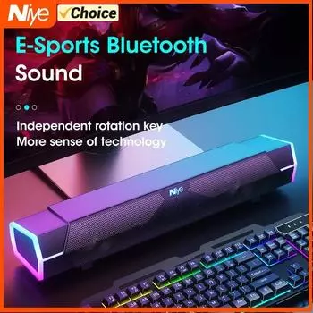 Niye Computer Speakers Bluetooth 5.3 Проводная акустическая система объемного звучания Soundbar Динамик Стерео Сабвуфер Звуковая панель для ноутбука Speaker