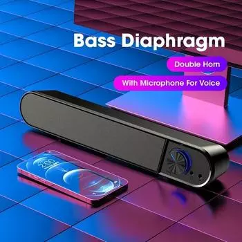 Niye Горячая Распродажа Динамик USB Проводной Высококачественный Сабвуфер Компьютерные Динамики Звуковая Коробка для ТВ ПК Ноутбука Телефона MP4 Стерео Сабвуфер