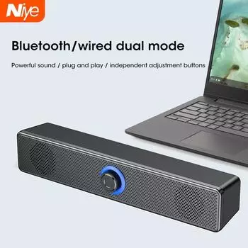 Niye проводной и Bluetooth динамик 360 объемный стерео домашний кинотеатр звуковая панель аудио динамик для настольного компьютера сабвуфер