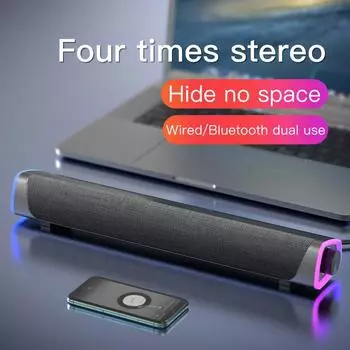 Niye проводной USB+беспроводной Bluetooth компьютерный динамик стерео сабвуфер саундбар 3D домашние объемные динамики для ПК кинотеатр Aux 3.5 мм белый