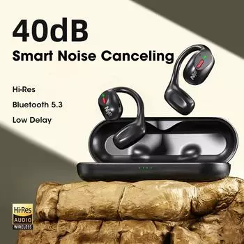 Niye T18 Открытые наушники с воздушной проводимостью TWS Bluetooth 5.3 Беспроводные наушники Спортивные наушники-крючки Surround Space Audio Earbuds чёрный