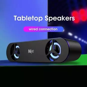 Niye Wired 4D Surround Soundbar с RGB подсветкой, компьютерные стерео бас-сабвуферные динамики для ноутбука, домашнего кинотеатра