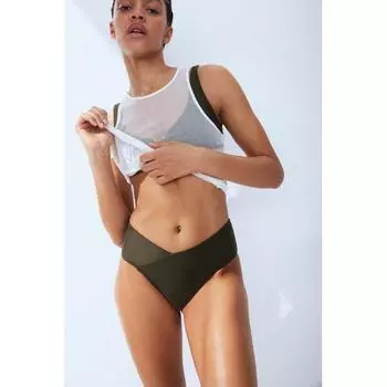 Низ бикини Cheeky HM с высокой талией, темно-хаки-зеленый