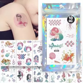 Nizel Glitter Детская татуировка-наклейка с персонажем-репликой, 1 шт., 05 блесток