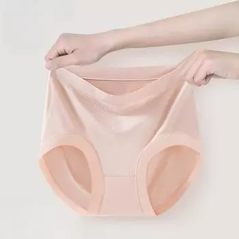Нижнее белье 7A антибактериальное бесшовное женское нижнее белье, приятное для кожи, мягкое, однотонное, облегающее бедра, треугольные трусики L