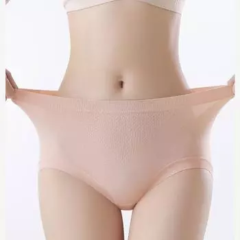 Нижнее белье 7A антибактериальное бесшовное женское нижнее белье, приятное для кожи, мягкое, однотонное, облегающее бедра, треугольные трусики L небесно-голубой