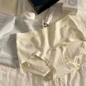 Нижнее белье 7A антибактериальное нижнее белье из чистого хлопка женское со средней посадкой без следов полностью хлопковое удлиненное шаговое крепление большие женские треугольные трусики M