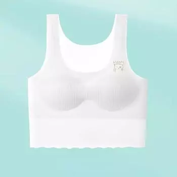 Нижнее белье без следов для развития девочек, студенческий бюстгальтер для девочек, майка, противоскользящий женский цельный предмет M белый