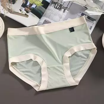 Нижнее белье без следов для женщин, шелковые сексуальные летние тонкие стильные шорты из чистого хлопка с антибактериальной промежностью для девочек, треугольные шорты со средней талией M серый