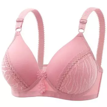 Нижнее белье Без стального кольца Кружевная сборка Большая сборка на бюстгальтере Регулируемая верхняя поддержка Сексуальный удобный дышащий бюстгальтер для мам 36/80BC