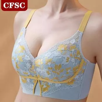 Нижнее белье без стального кольца Бюстгальтер со сборками на груди с защитой от провисания по бокам 32/70ABC