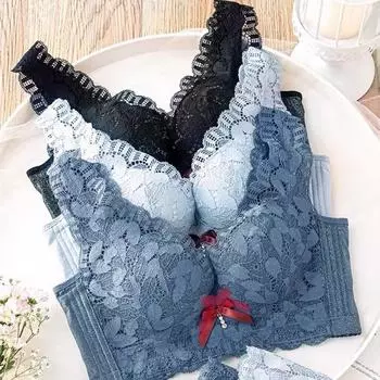 Нижнее белье большая грудь показать маленькие тонкие бюстгальтеры полная регулировка чашечек антипровисающее нижнее белье женский бюстгальтер большого размера 70A чёрный
