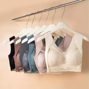 Нижнее белье больших размеров для женщин, бесшовные бюстгальтеры пуш-ап, жилет, сексуальный кружевной топ, женский беспроводной удобный бюстгальтер без косточек, сексуальное женское белье XXXXXXL чёрный