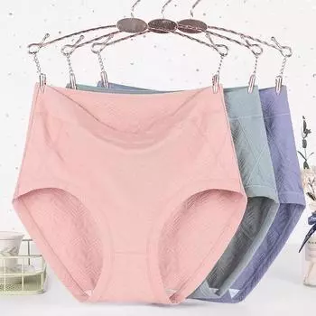 Нижнее белье больших размеров для женщин Трусы с высокой талией из чистого хлопка для женщин среднего и пожилого возраста Трусы больших размеров для мам Женские XL