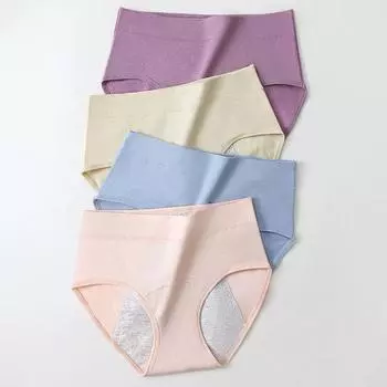 Нижнее белье больших размеров, менструальные трусики для женщин, трусики для физиологического периода, дышащие однотонные трусики, женское нижнее белье большого размера, XL-6XL L красный