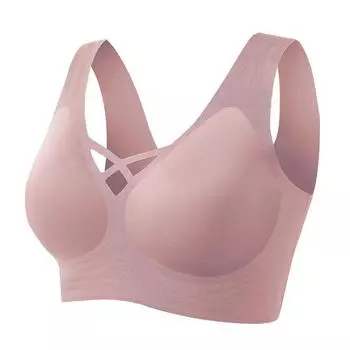 Нижнее белье большого размера для женщин без стального кольца, желеобразная полоска, тип обслуживания, не оставляющая следов, высокое соотношение сторон, сбор, покрытие под грудью 75C