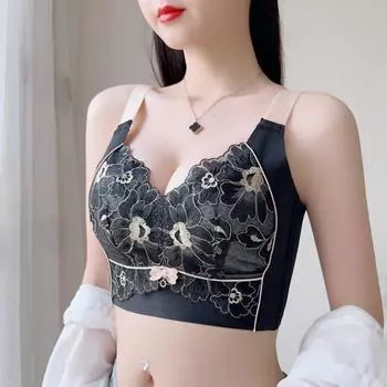 Нижнее белье большого размера, непровисающий бюстгальтер с полной чашкой, женский летний тонкий стиль без стального кольца 34/75B