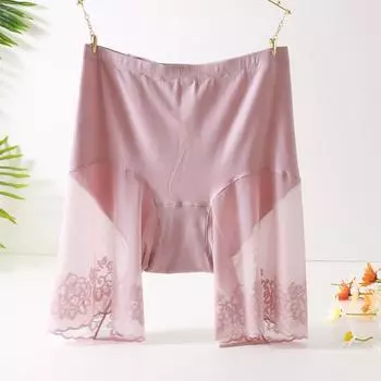 Нижнее белье большого размера, нескользящее, непромокаемое, с закругленными краями, сетчатые трусики с высокой талией L чёрный