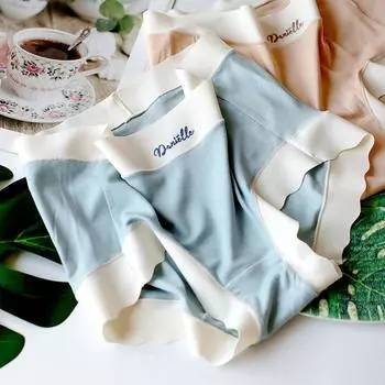 Нижнее белье большого размера, высокая эластичность, женские трусики со средней талией, дышащие мягкие треугольные удобные трусики One Size абрикосовый