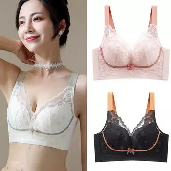 Нижнее белье большого размера, женская грудь, ультратонкая модель без стального кольца, под грудью, бюстгальтер против провисания груди 34/75B зелёный