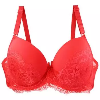 Нижнее белье Большой размер Бесшовное бюстгальтер Чехол Женский сборка Большая грудь Маленький антипровисающий осенний дышащий женский кружевной 75B белый