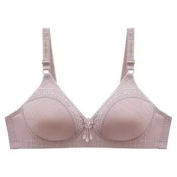 Нижнее белье Большой размер Без стального обода Тип регулировки Сборка Поддержка 3 груди Удобный мамский бюстгальтер 38/85BC чёрный