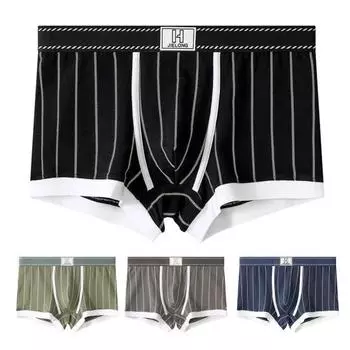 Нижнее белье боксеры 3D пошив U-образные выпуклые мешки дышащие эластичные облегающие боксеры M чёрный