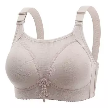 Нижнее белье Бюстгальтер среднего и пожилого возраста Большой размер Без стального кольца Женский бюстгальтер Майка собранная на Поддерживающей Полная Чашка 36/80 чёрный