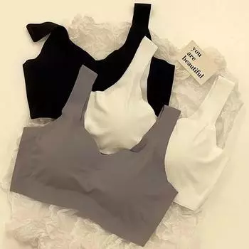 Нижнее белье девушки не имеют следов, корейская версия противоударных спортивных без стальных колец собирает бюстгальтеры маленькие жилеты, анти-провисание S [Recommended 65-42.5kg]