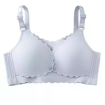 Нижнее белье для беременных женщин с открытой пряжкой спереди для кормления грудью, женский антипровисающий бюстгальтер с фиксированной чашкой, тонкий интегрированный бюстгальтер для послеродового периода 34/75 синий