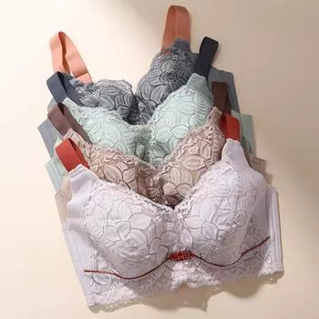 Нижнее белье для большой груди бюстгальтер большого размера новый романтический латекс кружево сборка тонкий формованный бюстгальтер чашечки большой бюстгальтер чашечки 80 розовый