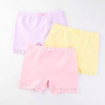 Нижнее белье для девочек 3-12 лет, детские трусы-боксеры для девочек, удобные, яркие цвета, защитные штаны M 2-4years белый