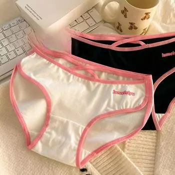 Нижнее белье для девочек из чистого хлопка, дышащие, удобные, сексуальные трусы, хлопковые трусики с промежностью и средней талией, треугольные трусики Pure Desire M белый