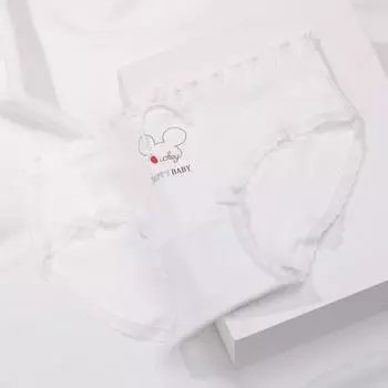 Нижнее белье для девочек, милые треугольные трусики из хлопка, удобные трусики средней длины со средней посадкой M