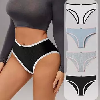 Нижнее белье для девочек, нижнее белье из чистого хлопка, женское нижнее белье с треугольными чашечками и низкой талией, сексуальное нижнее белье, трусики XS белый
