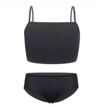 Нижнее белье для девочек-подростков, комплект бюстгальтера с мягкой подкладкой из хлопка с буквенным принтом для девочек 8-14 лет one size белый