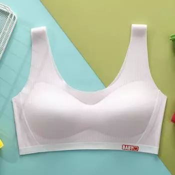 Нижнее белье для девочек, студенческий бюстгальтер для развития, дышащая эластичная спортивная противоударная маленькая майка, тонкое нижнее белье M белый