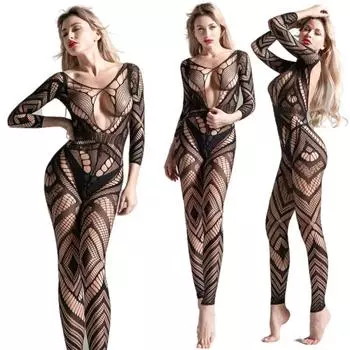 Нижнее белье для порнографии Горячие сексуальные сетчатые боди Женские колготки с вырезами Порно Колготки Нижнее белье Дамы Полные боди-чулки Эротика S-XXXL