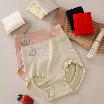 Нижнее белье для женщин антибактериальные трусики с высокой талией, облегающие живот, шелковые трусики-стринги Mulberry, облегающие бедра, дышащие треугольные трусики-стринги M