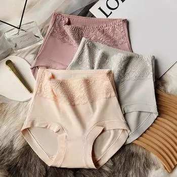 Нижнее белье для женщин из чистого хлопка с промежностью, длинноволокнистый хлопок, средняя высокая талия, утягивающий живот, треугольные женские шорты больших размеров, трусики M