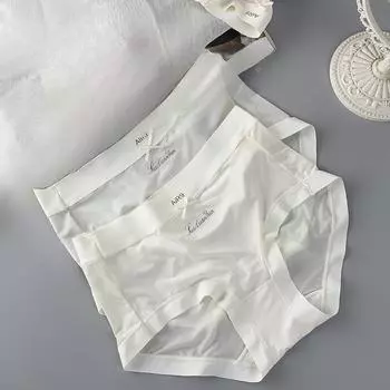 Нижнее белье для женщин, легкое, дышащее, мягкое, обтягивающее, однотонное, с треугольными чашечками, средней талии M
