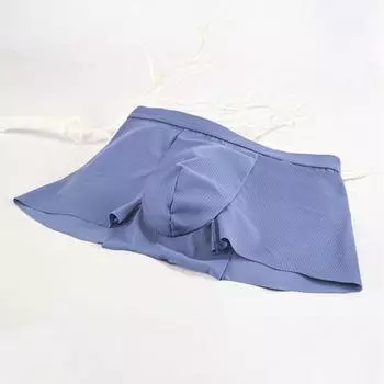 Нижнее белье Fake Ass с 3D-дизайном и эффектом отсутствия следов, однотонные трусы-боксеры средней посадки с U-образной формой XXL синий