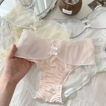 Нижнее белье Girl Pure Desire Wind Satin, летние тонкие милые сетчатые женские треугольные трусики one size белый