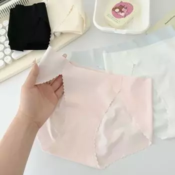 Нижнее белье Ice Silk без ягодиц, бесшовные женские цельные тонкие трусы, летние дышащие женские треугольные трусики L белый