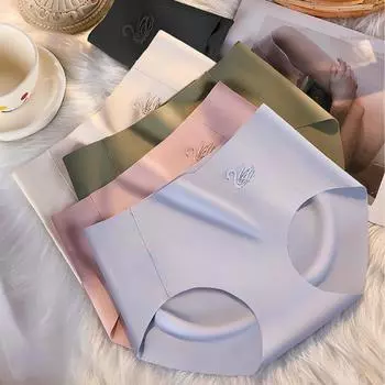 Нижнее белье Ice Silk с бесшовным эффектом, утягивающее живот и бедра, тонкое, дышащее, высокоэластичное, 3D, с эффектом яблочной ягодицы, антибактериальное, для промежности M белый