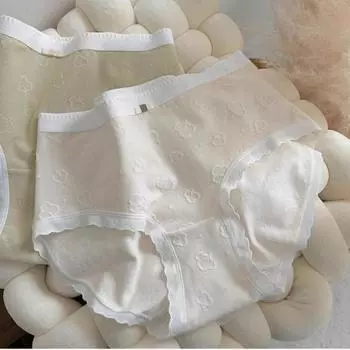 Нижнее белье из чистого хлопка для девочек класса А, полностью хлопковые антибактериальные женские трусики со средней талией и треугольными чашечками M зелёный